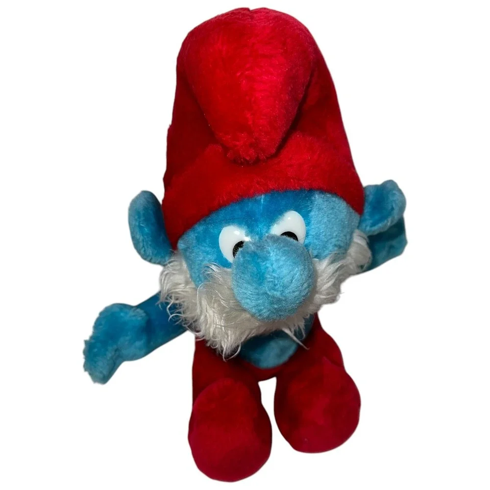 1979 Vintage Papa Smurf With Beard Plush Doll 8